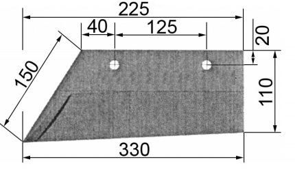 Vomere 101/20-410 destro